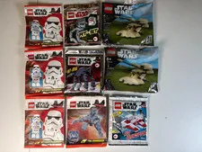 Lot of (9) Star Wars Foil and Poly Bags - Factory Sealed