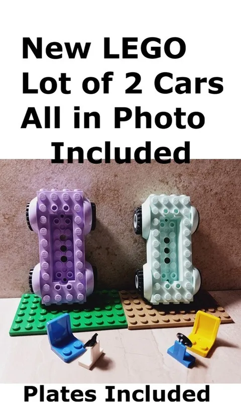 New LEGO Car Frame BUILD Lot of 2 Plates Steering Wheel Seat Stocking Stuffer