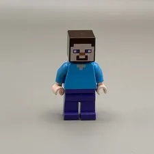 Lego New Steve Light Nougat Dark Purple Legs Minecraft Minifigure
