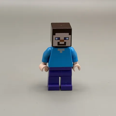 Lego New Steve Light Nougat Dark Purple Legs Minecraft Minifigure