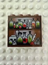 LEGO Panel 1x4x3 Hollow Studs w Potions, Scrolls, and Skull on Shelves 4215bpx1