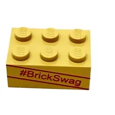 LEGO BrickSwag #BrickSwag December 2016 Printed Tan 2x3 Brick Promo Collectible