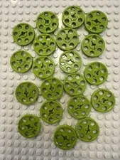 (20) LEGO Technic Wedge Belt Wheel (Pulley) Lot - LIME GREEN- # 4185