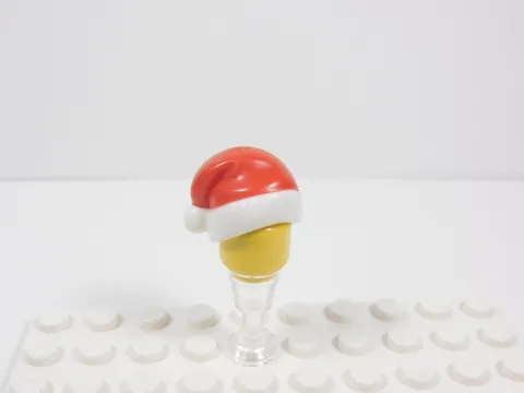 LEGO Santa Cap Hat Red w/ White Christmas Headgear Minifig S3