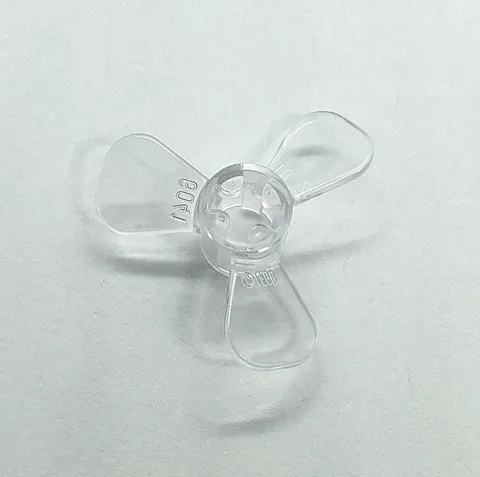 Lego Prototype Trans Clear 3 Blade Propeller w/ Axel Hole Boat Error Test Piece