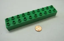 LEGO Duplo Block BRIGHT GREEN LONG 2x10X1 BRICK Blocks Lot House Town Building