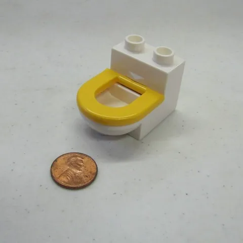 LEGO Duplo YELLOW & WHITE BATHROOM TOILET for House Bath Room POTTY BATH ROOM