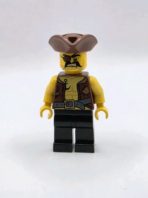 Lego pi162 Pirate 4 Minifigure Pirates III Vest Anchor Eye Patch Collectible Toy