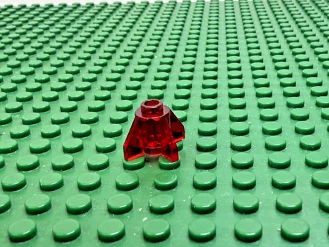 1980s LEGO Trans-Red Round Brick 1 x 1 w/Fins SMALL ROCKET TAIL 6750 6780 #4588