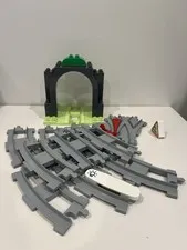 LEGO DUPLO Train Track Set with Tunnel, White Action Brick, Road sign