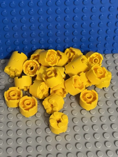 LEGO 2x2 round Yellow Plastic Building Pieces Parts Bulk Lot, 25 pcs in a Bag