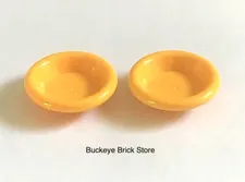 LEGO Pair Bright Light Orange Utensil 3x3 DISH Plate Food Dinner Belville 
