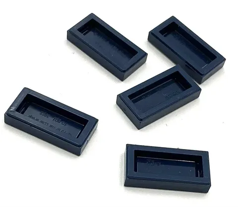 Lego 5 New Dark Blue Tiles Flat Smooth 1 x 2 Parts