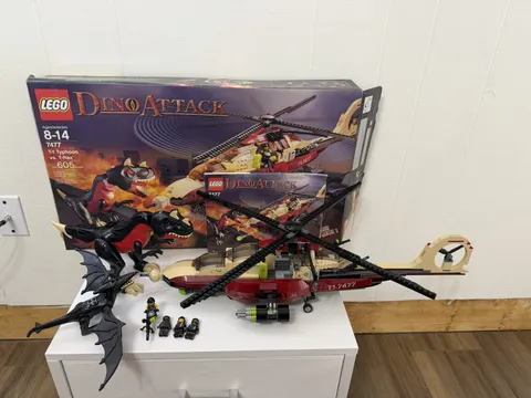 LEGO Dino Attack: T-1 Typhoon Vs. T-Rex (7477) 100 Complete with Manual & Box
