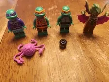 Authentic LEGO Minifigure Lot of 5 Teenage Mutant Ninja Turtles Figures & Head