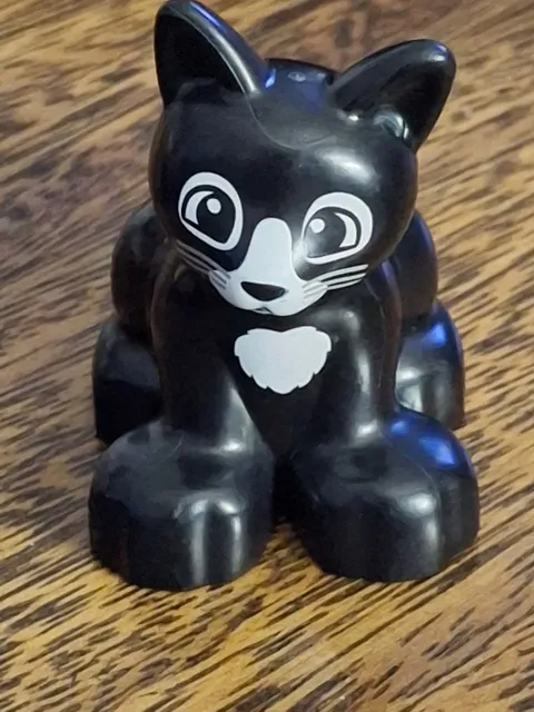 Lego Duplo Black Cat Pet With Wide Eyes, Whiskers For Farm Farmer House