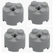 LEGO ® 4x round brick 2x2 medium stone grey light grey 6143 4211526 cross axle New