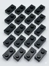 20x LEGO 1 x 2 Plate Black Pieces Bricks PARTS 102936 302326 TWENTY NEW