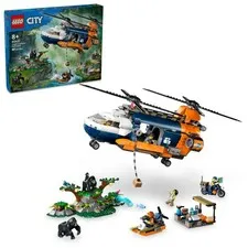 LEGO City Jungle Explorer Helicopter Toy at Base Camp - Kids Multicolor