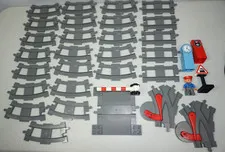 Lego Duplo Train Track Lot Curved Straight Switch Crossing Conductor Sign 33 pcs