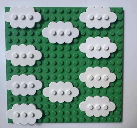 LEGO Clouds lot of 10 Super Mario item 35470 washed and sanitized