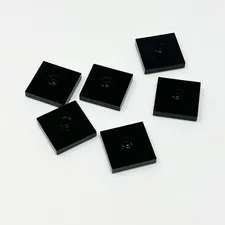 87580 LEGO Parts Plate Modified w/ Groove 1 Stud Center Jumper 2x2 BLACK (6)
