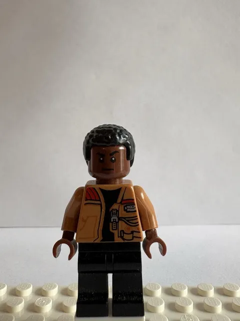 LEGO Star Wars Finn Minifigure Medium Nougat Jacket Black Shirt