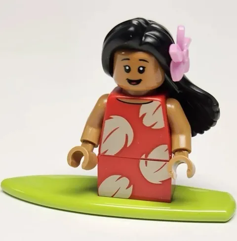 LEGO Disney Lilo Minifigure w/ Surfboard Genuine 21352 Magic of Disney NEW Dress