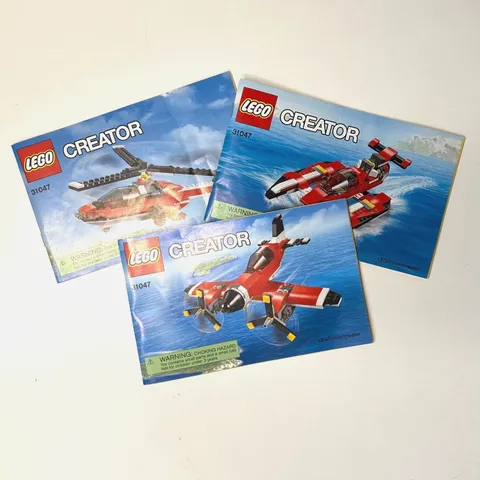 LEGO Creator 31047 Propeller Plane Hydroplane Helicopter 3 Manuals Booklets ONLY