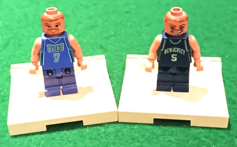 Lego Basketball Mini Figures, Bucks Tony Kukoc and Nets Jason Kidd, Loose, READ!