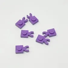 4085d LEGO Part Plate Modified 1x1 w/ Open O Clip Vertical MEDIUM LAVENDER (6)