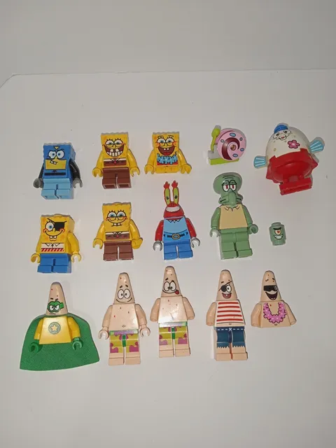 LEGO SpongeBob SquarePants Minifigure 15 Lot Mrs Puff Mr Krabs Squidward Garry