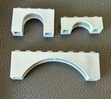 Lego Lot 3 Arch Parts 3659 6182 16577 Light Bluish Gray