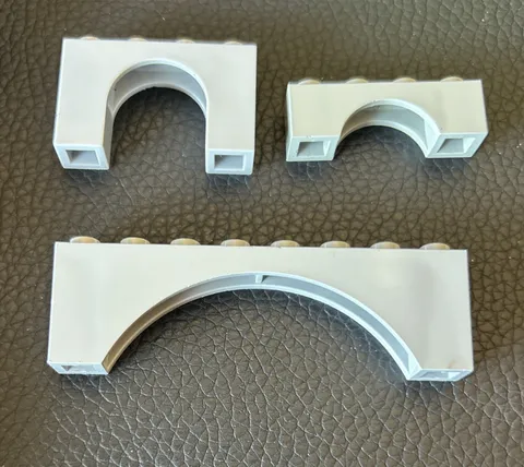 Lego Lot 3 Arch Parts 3659 6182 16577 Light Bluish Gray