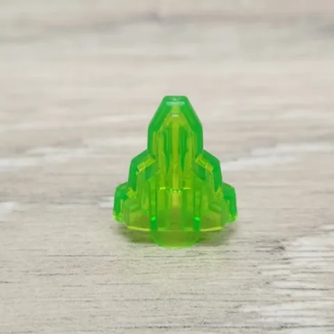 Lego 10178 Translucent Trans Bright Green Rock 1 x 2 Crystal Stepped Part Piece