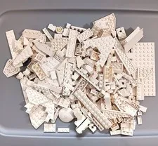 White Bulk LEGO Lot of 372 grams of Random Parts Bricks Plates Specialty Pieces