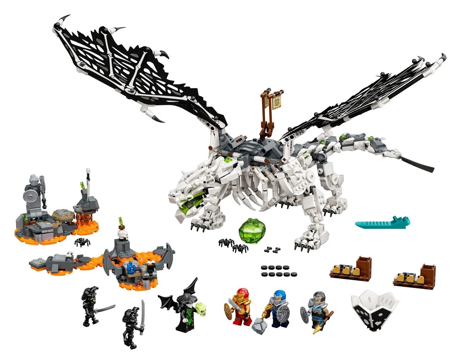 Lego Ninjago 71721 - Skull Sorcerer’s Dragon 99% Complete