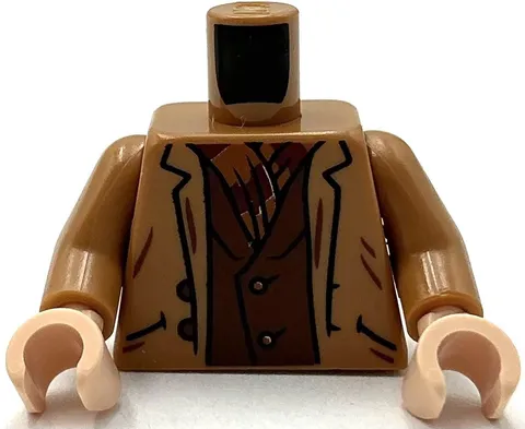 Lego New Medium Nougat Torso Harry Potter Jacket w/ Reddish Brown Vest Minifig