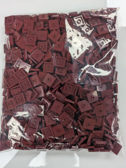 Lego Lot  x600 New Dark Red Plate Stud in Center Jumper 2 x 2  # 87580 Bulk