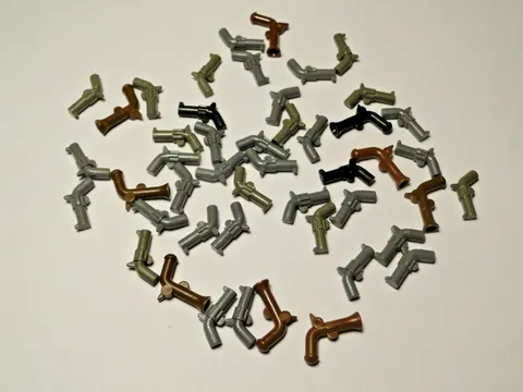 LEGO Old Dk Gray Black Brown Pistol Revolver Gun Weapon Minifig Western Pirate