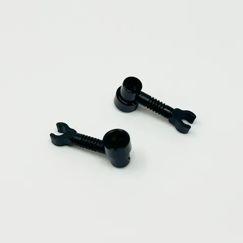 4735 LEGO Bar 1x3 w/ Clip & Stud Receptacle Robot Arm BLACK (2)