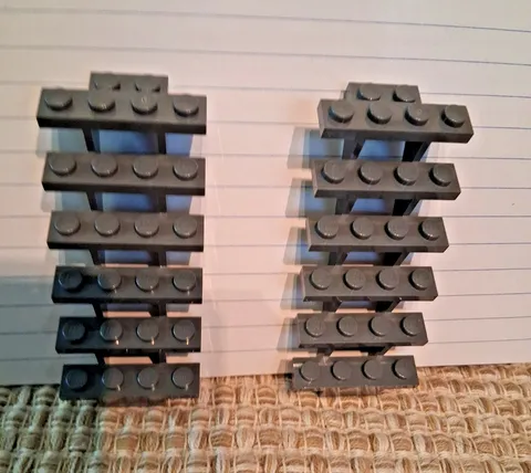 Lego Gray Steps Stairs (30134)  Straight Open    (Lot of 2)