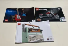LEGO Manuals 10334 Radio 10269 Harley-Davidson Motorcycle 21329 Fender Stratocas