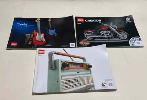 LEGO Manuals 10334 Radio 10269 Harley-Davidson Motorcycle 21329 Fender Stratocas