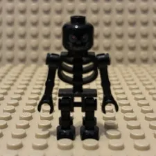 LEGO Skeleton Minifigure - Black Plastic Skeleton Character Figure, Minifig