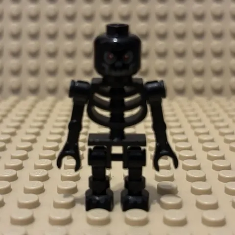 LEGO Skeleton Minifigure - Black Plastic Skeleton Character Figure, Minifig