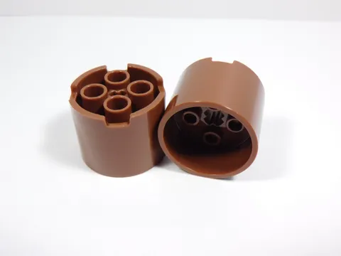 LEGO 2 Reddish Brown 3x3x2 Recessed Center Round Bricks O1