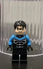 LEGO Custom Printed Nightwing Minifigure Black Suit Blue Chest Emblem superhero