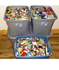 Bulk LEGO LOT 5 pound box of Bricks, parts, Pieces, Tires accessories five pound