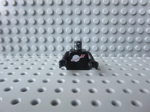 Lego Black Torso with Classic Space Logo Pattern 973p90c03 sp003 Vintage